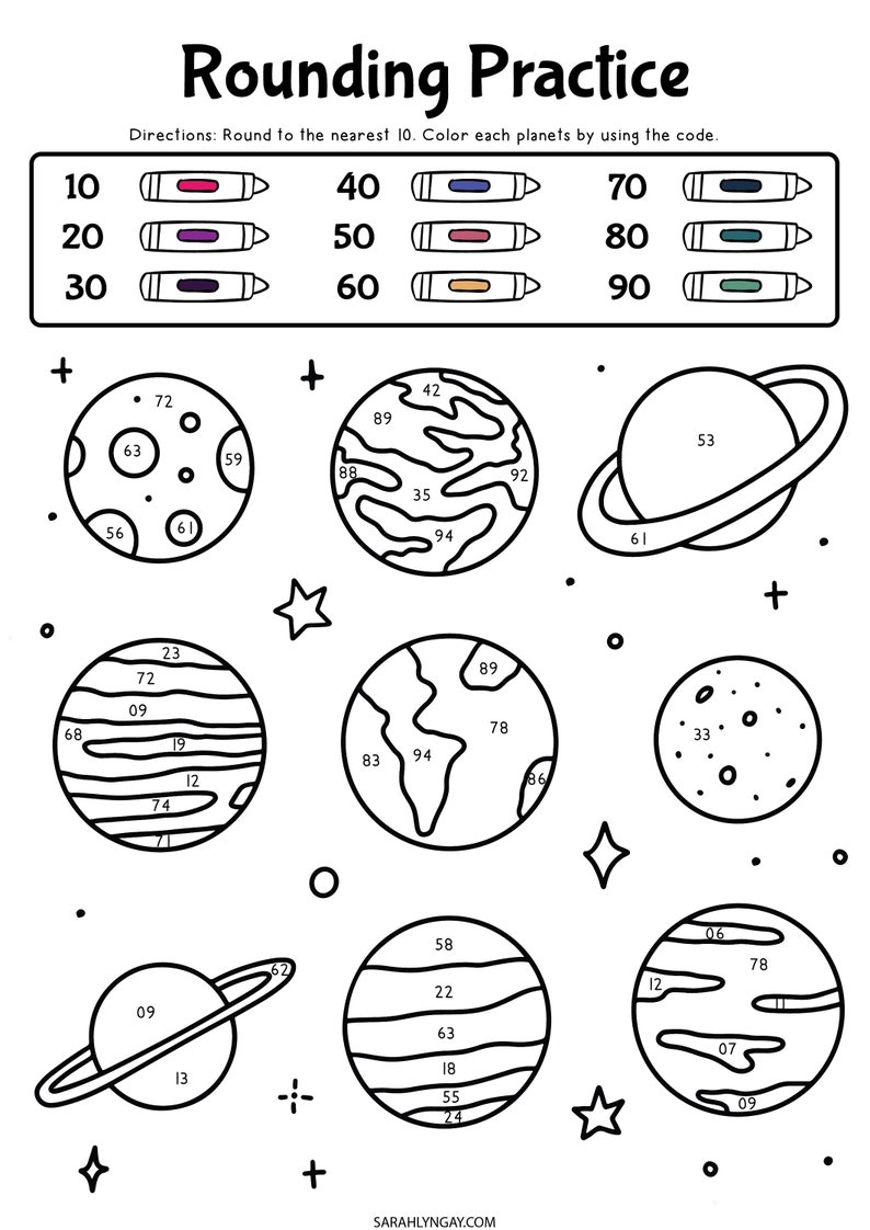 Rounding Numbers Printable Set, Rounding Numbers, Digital Download ...