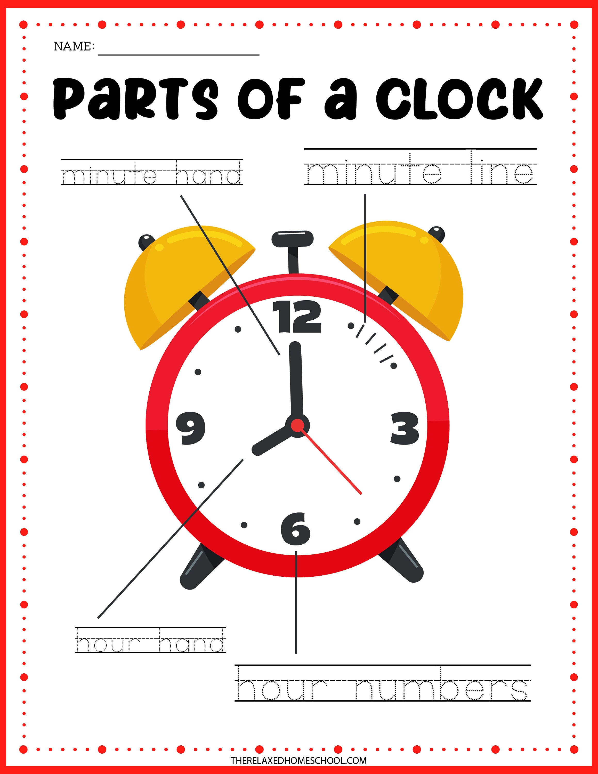 Telling Time, Parts of A Clock, Telling Time Activity Set, Instant