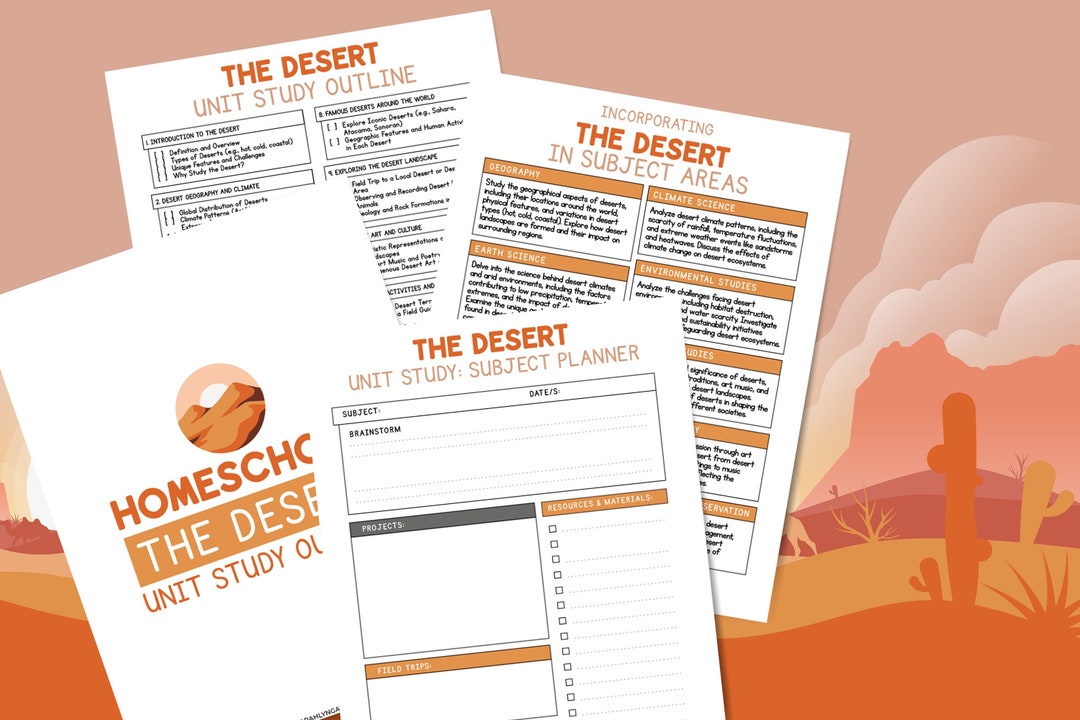 The Desert Unit Study Outline, Desert, Digital Download, Instant ...