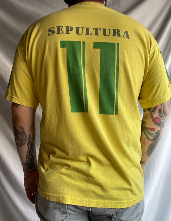 Camiseta Vintage Sepultura Brasil Soccer - Etsy México