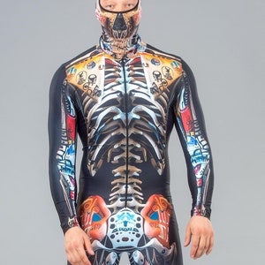 Skeleton Man Costume, Halloween Costume, Skeleton Costume Men, Men Halloween Costume, Skeleton Man Bodysuit, Halloween Adult Costume Men