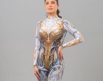 Burning Man Costume, Festival Costumes For Women, Rave Bodysuit Women, Futuristic costume, Woman Rave Bodysuit,