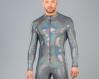 Hologram Man Bodysuit: Rave Festival Costume