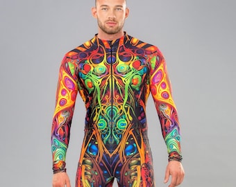 3D Print Men's Bodysuit: Cyber Rave Costume
