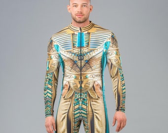3D Print Egyptian Pharaoh Costume: Men's Festival Lycra Suit