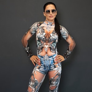Festival Bodysuit: Italian Lycra Rave Outfit - Burning Man Costume