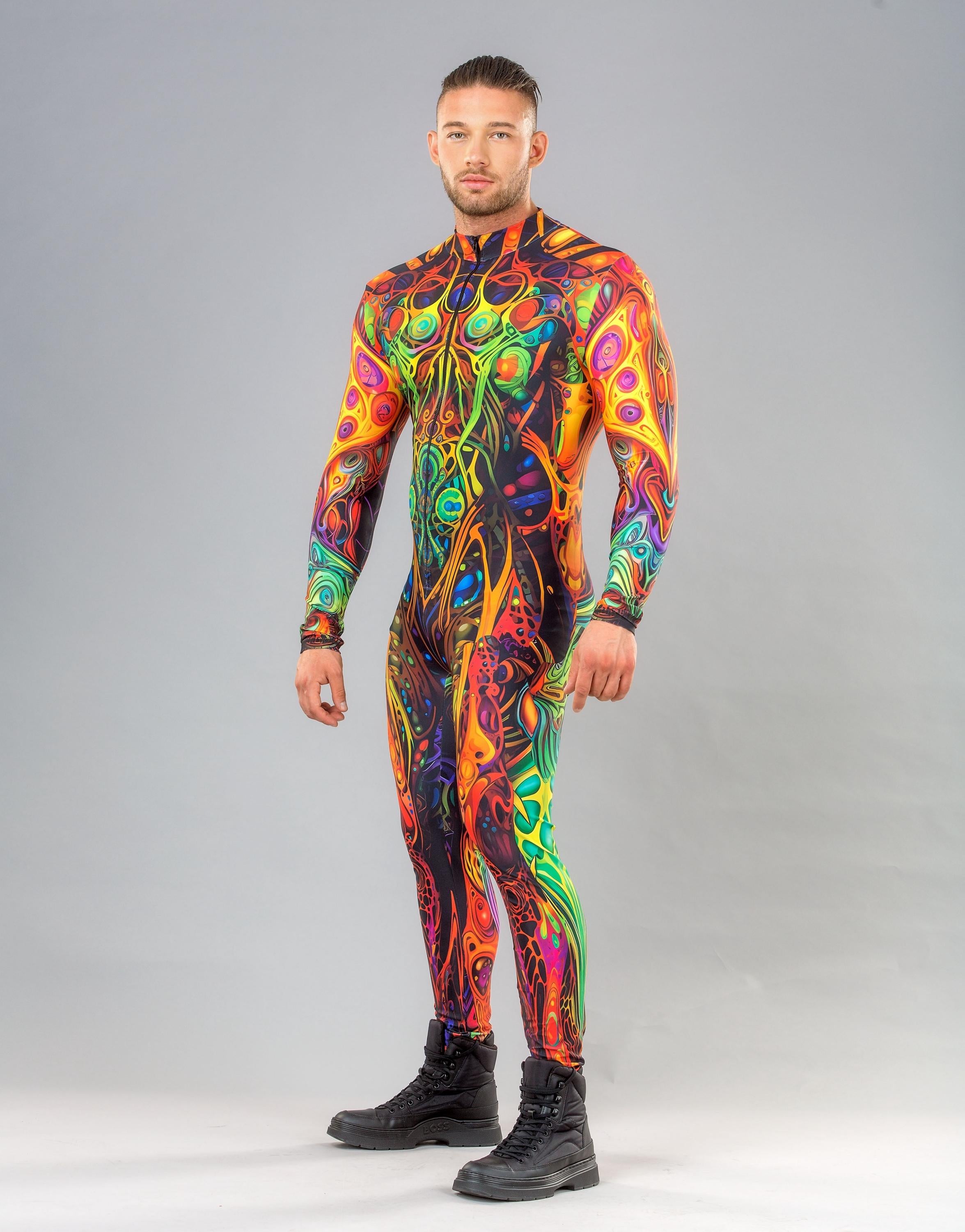 Festival Costume, Rave Costume Men, Alien Costume, Male Bodysuit, Cyber ...
