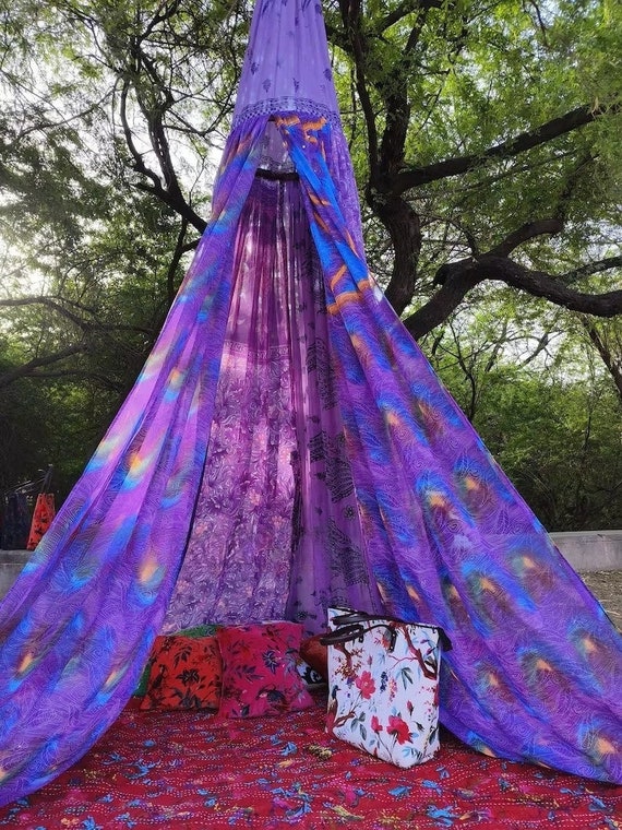 Boho Canopy saree Tent Garden Canopy Bohemian Wedding Backdrop