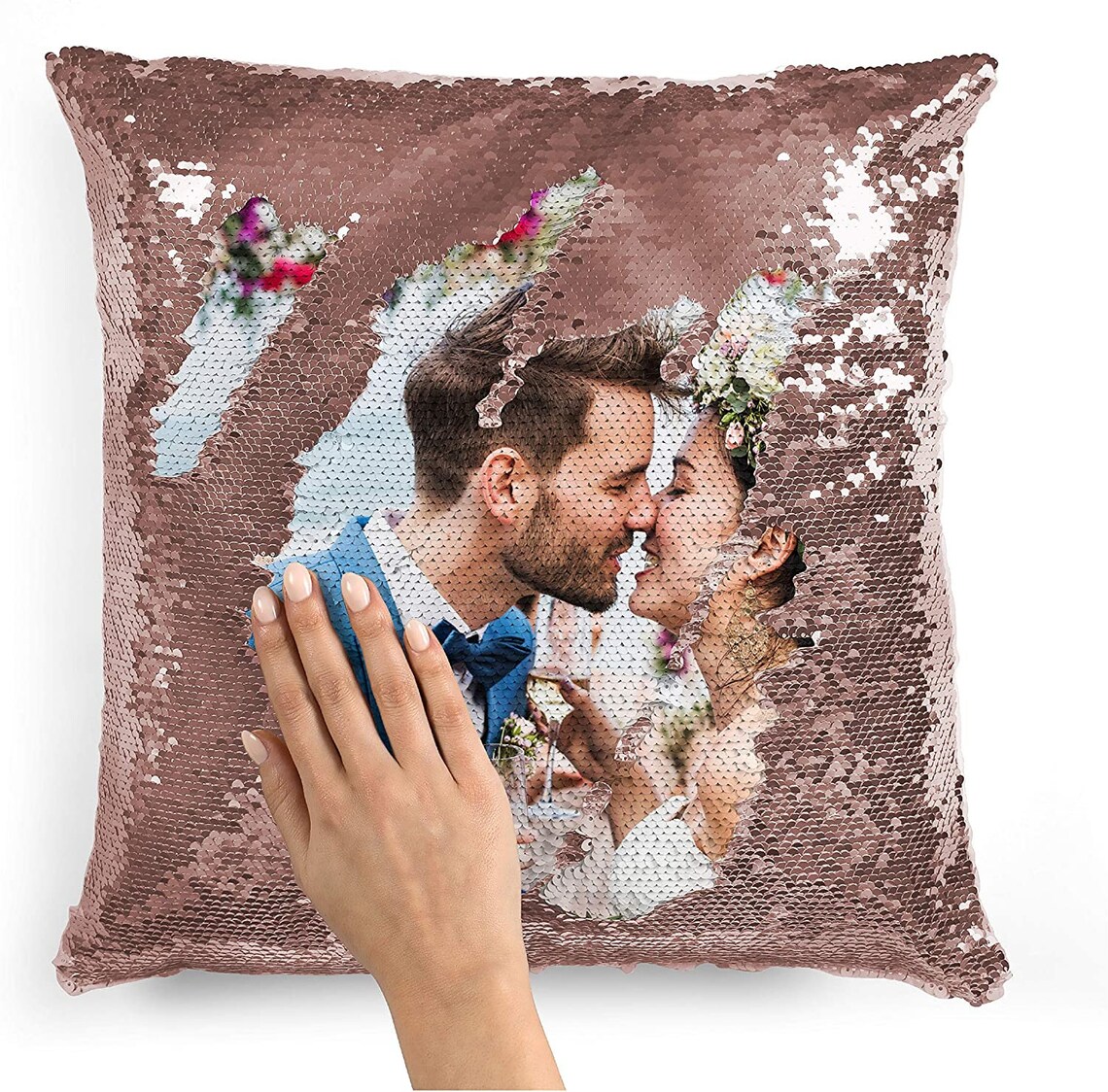 Personalized Custom Sequin Pillow Case Add Your Own Image Etsy UK