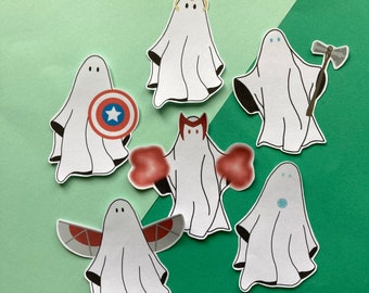 Superhero ghost stickers