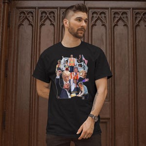 Funny Donald Trump Collage T-Shirt – Political Satire Tee