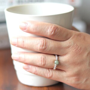 Green Jade Sterling Silver Ring for Women, Genuine Jadeite Crystal Jewelry, Chinese Good Luck Charm, Wealth Talisman, Attract Money