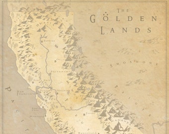 Vintage Fantasy Map - California