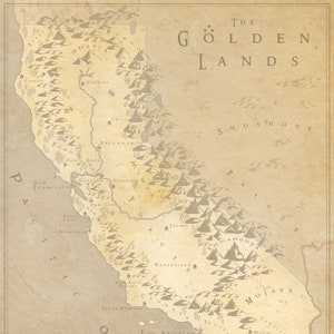 Vintage Fantasy Landkarte - Kalifornien