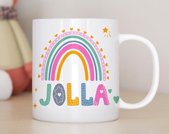 Kindertasse Boho Tasse personalisiert Geschenk für Mädchen personalisiertes Geschenk zum Geburtstag mit Boho Namen bestes Kindergeschenk