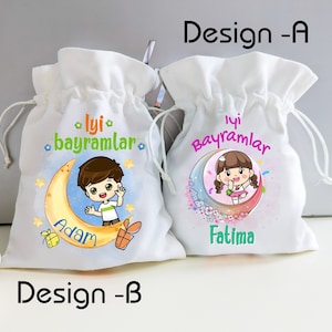 Eid Gift Bag Personalized with Name Bayram Gift Bag Ramadan Money bag | Eid Bag für Kids Kesesi for Children Gift Bag für Eid and Ramadan