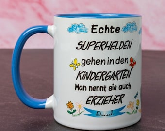 Kindergärtnerin, Erzieher Dankeschön personalisierte Tasse, Kita Abschied Party, Danke Abschiedsgeschenk, Erzieherin Tagesmutter Geschenk