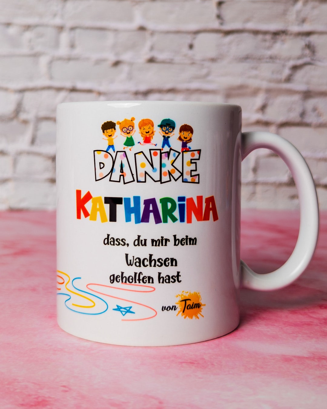 Tasse „Großartige Erzieherin“ – Geschenk Für Kindergärtnerin Zum Abschied Oder Geburtstag (Rosa)
