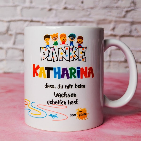 Dankeschön Erzieherin personalisierte Tasse Kindergärtnerin Kita Abschied Party Geschenk für Erzieher Erzieherin Danke Geschenk Tagesmutter