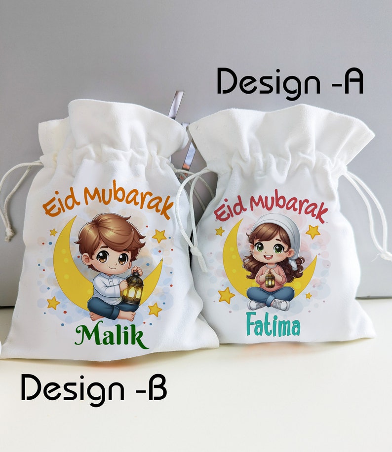 Eid Geschenkbeutel Personalisiert mit Namen Bayram Kesesi Beutel Bayram Hediyesi Tüte Zuckerfest Harclik Geschenksäckchen Ramadan Jutesack image 3