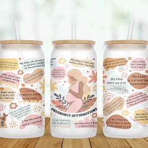 Boîte de verre personnalisable d’affirmations de grossesse