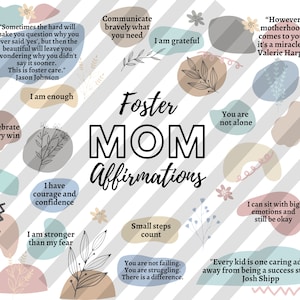 Digital Download Foster Mom Affirmations PDF PNG