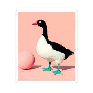 Whimsical Duck Stickers Black Goose Decal, Ugly Duckling Stickers, Pink Laptop Stickers, Farm Animal Scrapbooking Stickers For Animal Lovers