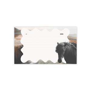 Bloc-notes motif cheval festonné pour les amateurs de chevaux-cadeau Bloc-notes animal pour réfrigérateur Planificateur Notes adhésives Faune sauvage Bureau Poster Islande