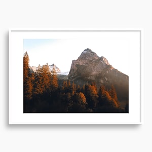 A1 Limited Edition Fine Art Print Golden Autumn Mountains Poster Grosse Scheidegg Switzerland Wall Art Warm Landscape Gift Travel Lovers