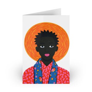 Afrikaans geïnspireerde kaart zwarte man kunst Afrocentrische verjaardagskaart voor hem culturele viering kaart Afrika cadeau Afro-Amerikaanse verjaardagskaart