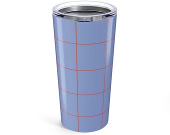 Niebieski, pomarańczowy kubek termiczny 20 uncji do kubków podróżnych, do napojów gorących i zimnych, idealny prezent dla miłośników kawy, spersonalizowany kubek podróżny