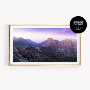 Mountain Landscape  TV Art Samsung TV Screen Saver, 4k Digital Art, Nature Scene Print, Colorful Sunset Over Rocky Peaks Scenic Downloadable