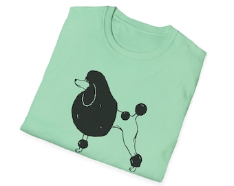 Camiseta unisex suave con ilustración de perro juguetón, adorable camiseta para perro, regalo para amantes de las mascotas, top informal, ropa de diario, regalo de cumpleaños