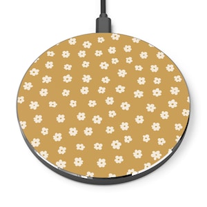 Floral Wireless Charger Vintage, Phone Charger Flowers, Phone Accessories Fall Travel Gifts For Travellers - Modern Tech for Home, Office