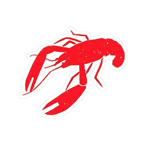 Rot Hummer Kiss-Cut Aufkleber Meer, lustige Meerestiere Dekor, Laptop Aufkleber, Wasserflasche Reisen, Geschenk für Fischliebhaber, Partygeschenke, Wohnkultur