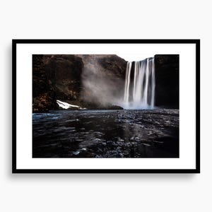A1 Limited Edition Fine Art Print Water Cascade Poster Skogafoss, Iceland Travel Wall Art Nature Waterfall Landscape Gift For Travel Lovers