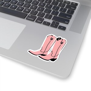 Pink Cowboy Boots Stickers For Journal, Laptops, Fun Western Style Decor, Cow Girl Sticker Pink, Cute Gift for Cowgirl, Retro Southern Charm