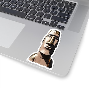 Easter Island Sticker, Moai Decal, Travel Stickers For Scrapbooking, Waterbottles, Journals, Vinyl Art Decor, Stone Head Sticker Funny Face
