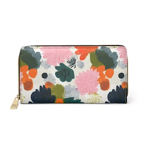 Floral Zipper Wallet, Boho Chic Purse, Gift for Her, Travel Accessories, Summer Style, Everyday Clutch