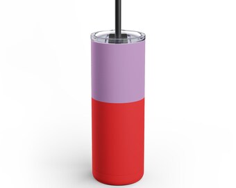 Colorful Skinny Tumbler with Straw, 20oz Drinkware for Hot & Cold Beverages, Ideal for Travel, Gifts, Parties, and Everyday Use