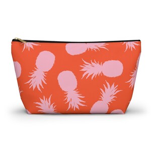 Astuccio portaoggetti con stampa ananas - Borsa cosmetica divertente, astuccio portapenne, organizer da viaggio, regalo tropicale, articoli essenziali per l&#39;estate
