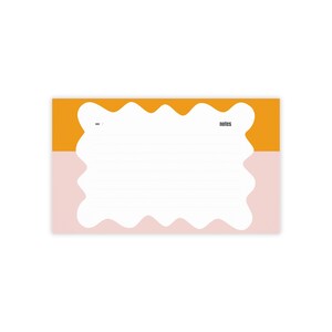 Bloc-notes moderne ondulé Bloc-notes vagues Notes de style post-it au design moderne 10 x 6 pouces Bloc-notes autocollant Style rétro Bloc-notes pastel Cartes de rappel Cadeau