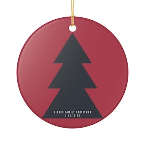Personalized Ceramic Christmas Ornament, Holiday Decoration, Family Keepsake, Gift for Loved Ones, Tree Design