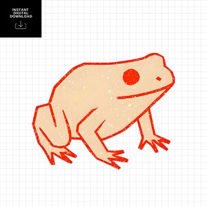 Clip art Frog illustration For T shirt Design Digital Graphic for Animal Lover Toad Clipart Drawing Wildlife Art Funny Animal Characters