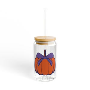 Pumpkin-Themed Sipper Glass Fall Decor For Kitchen Eco-Friendly Drinkware, Cups For Halloween Party Fall Party Glass Beer Can Cup Ice Coffee