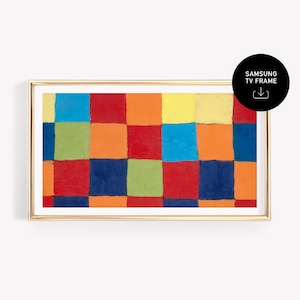 Geometric Samsung Frame TV, Vibrant Squares Pattern Scene Tv Artwork, Colorful Digital Download Home Decor photo for TV