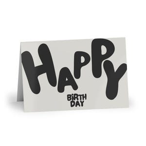 Biglietti d'auguri moderni di buon compleanno, tipografia, biglietti d'auguri audaci ed eleganti per celebrazioni, compleanni, messaggi regalo, set da 10 o 1