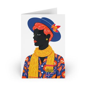 Tarjeta de inspiración africana, arte de hombre negro, tarjeta de cumpleaños afrocéntrica para él, tarjeta de celebración cultural, regalo de África, tarjeta de cumpleaños afroamericana