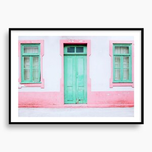 A1 Limited Edition Fine Art Print Turquoise Door Poster Cityscape Travel Wall Art Street View World Decor Architecture Gift For Travel Lover