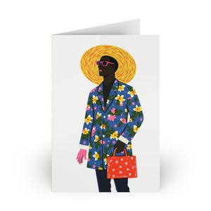 African Inspired Card Black Man Art Afrocentric Birthday Card For Him Cultural Celebration Card Africa Gift Afro American Birthday Card